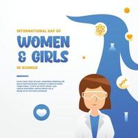 international journée de femmes et les filles dans science conception vecteur