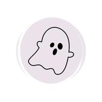 mignonne Halloween icône logo vecteur illustration sur cercle avec brosse texture pour social médias récit surligner avec fantôme
