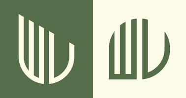 Créatif Facile initiale des lettres wu logo dessins empaqueter. vecteur
