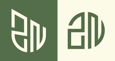 Créatif Facile initiale des lettres zn logo dessins empaqueter. vecteur