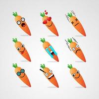 collection de jeux de conception de carottes mignonnes vecteur