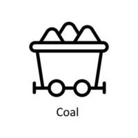 charbon vecteur contour Icônes. Facile Stock illustration Stock