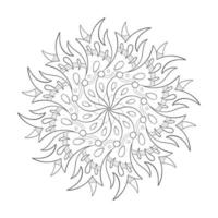 pointe fleur mandala. Facile conception pour coloration. vecteur