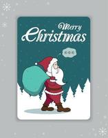 salutation carte Nouveau année, Noël. salutation carte avec Père Noël claus et le une inscription joyeux Noël. vecteur illustration