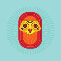 boishakhi masque vecteur illustration pour bengali Nouveau année chovo noboborsho. pohela boishakh masque peinture. hibou des oiseaux coloré vecteur illustration.