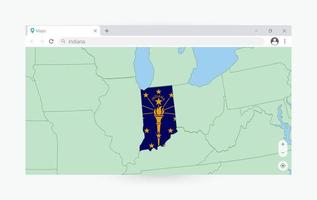 navigateur fenêtre avec carte de Indiana, recherche Indiana dans l'Internet. vecteur