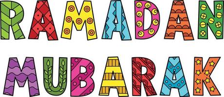 Ramadan mubarak dessin animé coloré clipart vecteur