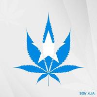 drapeau de Somalie dans marijuana feuille forme. le concept de légalisation cannabis dans Somalie. vecteur