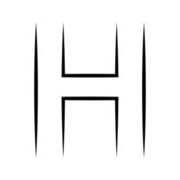 logo lettre h icône axe alphabet logotype h emblème vecteur