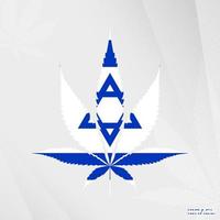 drapeau de Israël dans marijuana feuille forme. le concept de légalisation cannabis dans Israël. vecteur