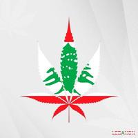 drapeau de Liban dans marijuana feuille forme. le concept de légalisation cannabis dans Liban. vecteur