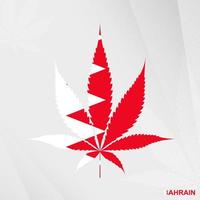 drapeau de Bahreïn dans marijuana feuille forme. le concept de légalisation cannabis dans bahreïn. vecteur