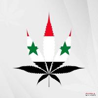 drapeau de Syrie dans marijuana feuille forme. le concept de légalisation cannabis dans Syrie. vecteur