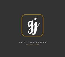 gj initiale lettre écriture et Signature logo. une concept écriture initiale logo avec modèle élément. vecteur