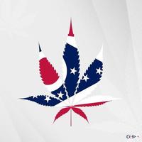 drapeau de Ohio dans marijuana feuille forme. le concept de légalisation cannabis dans Ohio. vecteur