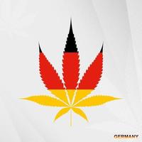 drapeau de Allemagne dans marijuana feuille forme. le concept de légalisation cannabis dans Allemagne. vecteur