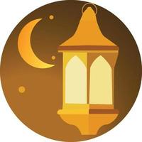 Ramadan lanterne avec lune et étoiles vecteur