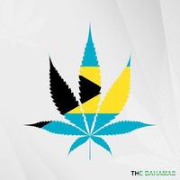 drapeau de le Bahamas dans marijuana feuille forme. le concept de légalisation cannabis dans le bahamas. vecteur