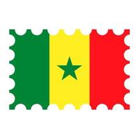 affranchissement timbre avec Sénégal drapeau. vecteur illustration.