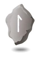 rune dessinée laguz sur une pierre grise vecteur
