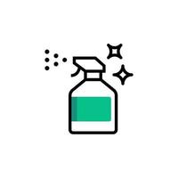 anti bactérien de l'alcool icône vecteur doubler, désinfectant bouteille vecteur dans Facile contour concept. Ménage produits chimiques icône.
