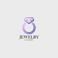 bijoux luxe diamant marque logo avec pente Couleur vecteur