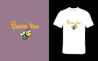 reine abeille citation mignonne et espiègle T-shirt conception vecteur