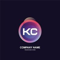 kc initiale logo avec coloré cercle modèle vecteur