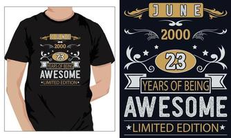 anniversaire t-shirts conception pour toutes les personnes 2000 23 vecteur