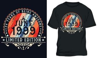 anniversaire t-shirts conception pour toutes les personnes 1999 24 vecteur