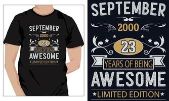 anniversaire t-shirts conception pour toutes les personnes 2000 23 vecteur