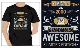 anniversaire t-shirts conception pour toutes les personnes 2000 23 vecteur