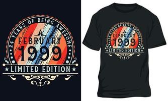 anniversaire t-shirts conception pour toutes les personnes 1999 24 vecteur