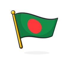 dessin animé illustration de drapeau de bangladesh vecteur