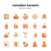 Ramadan kareem moderne pente icône collection vecteur