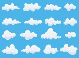 nuages mis illustration de conception de vecteur isolé sur fond bleu