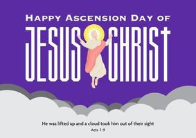 joyeux jour de l'ascension de jésus christ vecteur