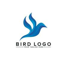 Facile élégant bleu pente oiseau logo conception sur blanc arrière-plan, vecteur illustration.