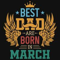 meilleur papa sont née dans Mars anniversaire T-shirt conception vecteur