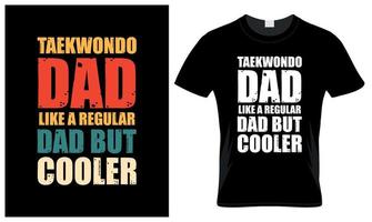 taekwondo papa amoureux du père journée ancien T-shirt conception vecteur