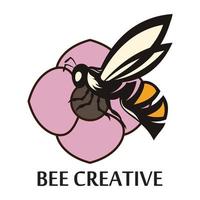 icône de conception d'illustrations de logo d'abeille vecteur