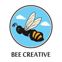 icône de conception d'illustrations de logo d'abeille vecteur