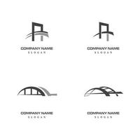 modèles de logo de voyage de pont vecteur