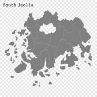 carte de haute qualité de la province de corée du sud vecteur