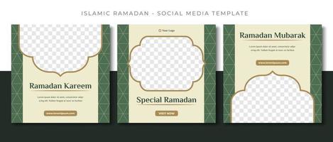 vert Ramadan islamique social médias Publier modèle conception, un événement promotion bannière vecteur