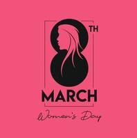 8 mars, texte de typographie élégante journée des femmes heureux. illustration vectorielle vecteur