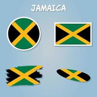 Jamaïque carte vecteur, Jamaïque drapeau vecteur, isolé Jamaïque. vecteur