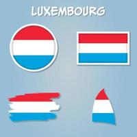 Facile carte de Luxembourg avec drapeau isolé vecteur illustration.