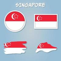 en couches modifiable vecteur illustration pays carte de Singapour.