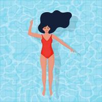 femme en maillot de bain sur l'eau dans la piscine vecteur